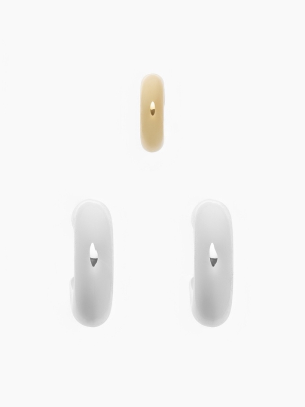 Набор серьги и каффы 3 шт. «Бублик» кольца, цвет золото в серебре