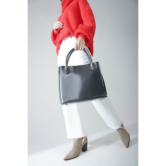 Сумка-тоут на молнии, цвет графитовый