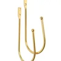 Крючок для штор ТУНДРА KS011, однорожковый, цвет золото, 2 шт Крючок для штор ТУНДРА KS011, однорожковый, цвет золото, 2 шт