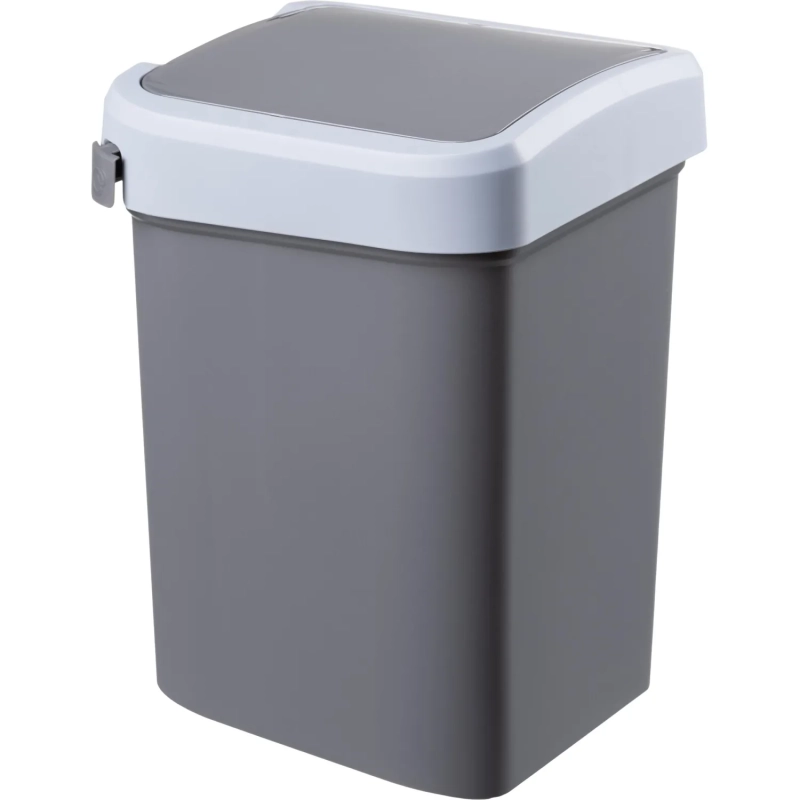 Контейнер для мусора пласт 10л прям сер с крыш-маят 196х570х480мм_434214711