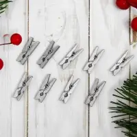 Прищепки для декора, серебро, 50 шт., размер: 2.5 см