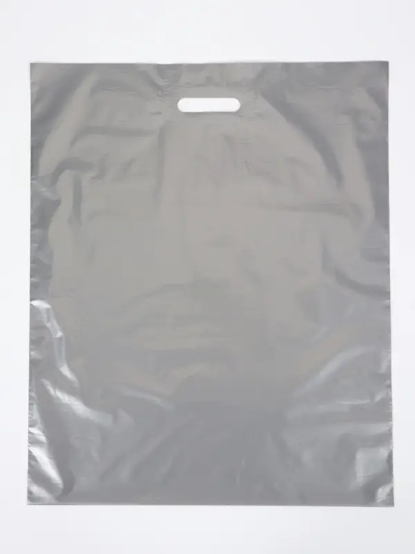 Пакет полиэтиленовый с вырубной ручкой, Серебряный 50-60 См, 70 мкм