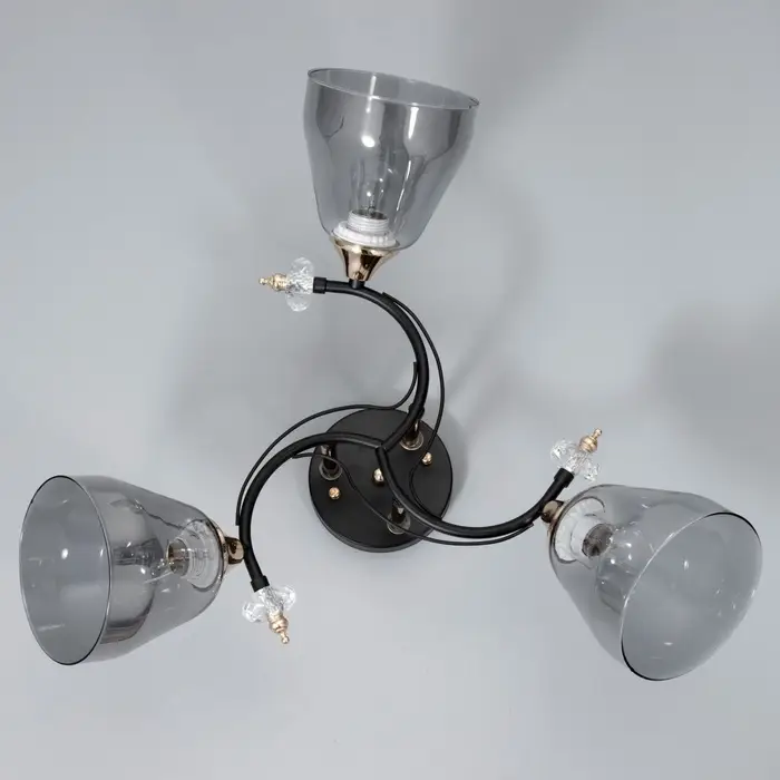 Светильник потолочный BayerLux &laquo;Клео&raquo;, 3&times;Е27 40 Вт, чёрный, 58&times;58&times;24 см