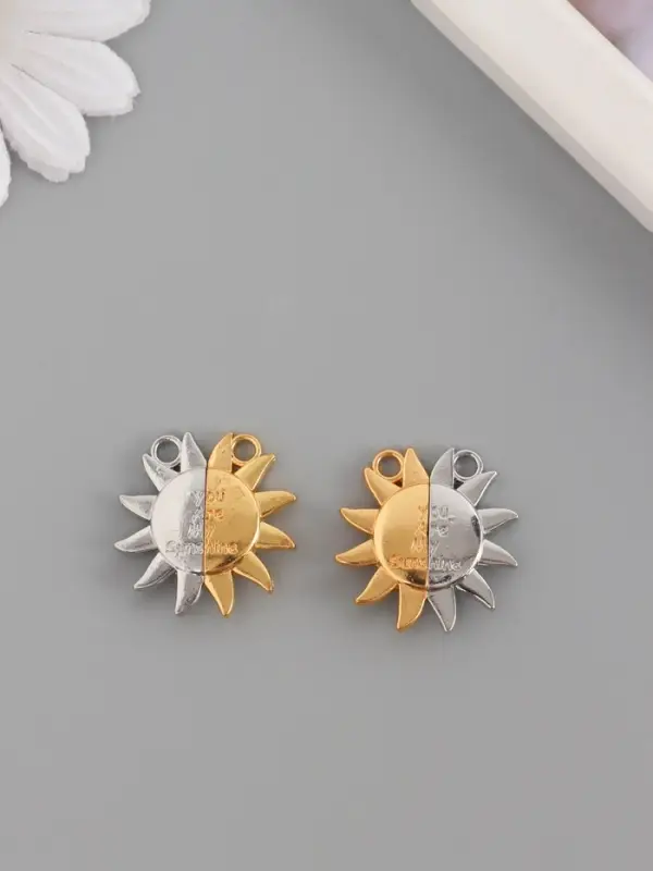 Замок магнитный металл Замок магнитный металл "Солнце" набор 2 шт золото-серебряный 2,7х2,6 см