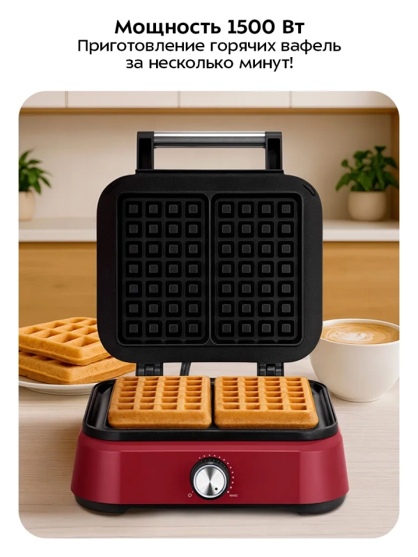 Электрическая вафельница для кухни 1500Вт KT-4634 Электрическая вафельница для кухни 1500Вт KT-4634