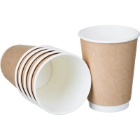 Стакан одноразовый бум двухслойный d-90мм 300мл коричневый (400шт/кор)