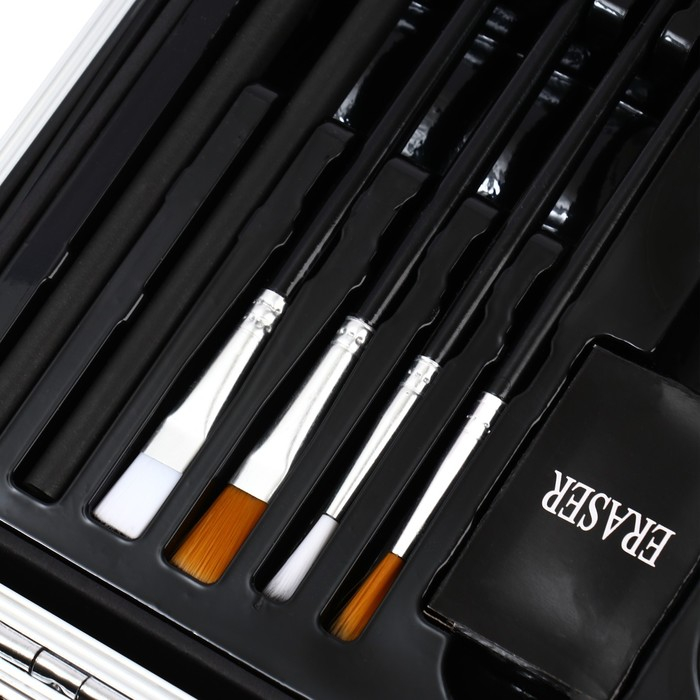 Набор для рисования складной, в чемоданчике, синий Набор для рисования складной, в чемоданчике, синий