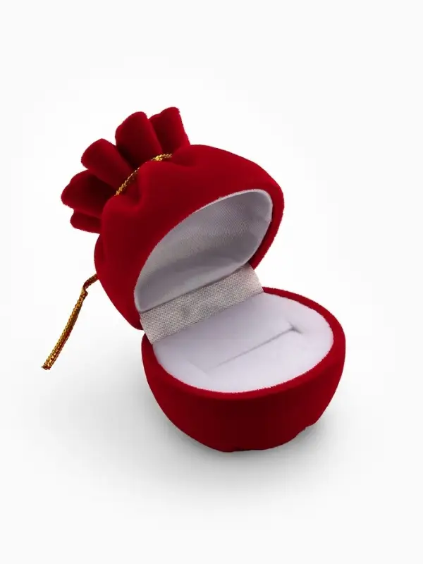 Футляр под серьги, кольцо &laquo;Мешочек подарочный&raquo;, бархатный, 5.5&times;4.6 см, красный