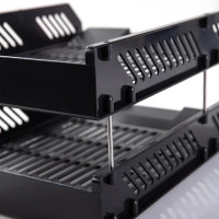 Лоток горизонтальный для бумаг Deli E9208 набор 2шт на металл.стерж черный