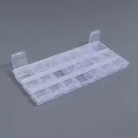 Органайзер для хранения мелочей, 21 отделение, 21.5&times;10.5&times;1.9 см, прозрачный