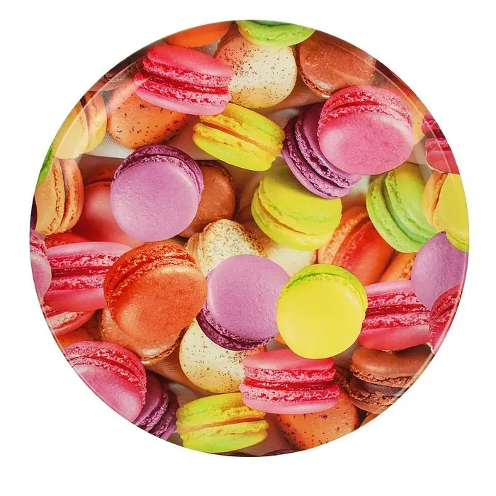 Поднос пластиковый «Макаруны», d=32 см, рисунок МИКС Поднос пластиковый «Макаруны», d=32 см, рисунок МИКС