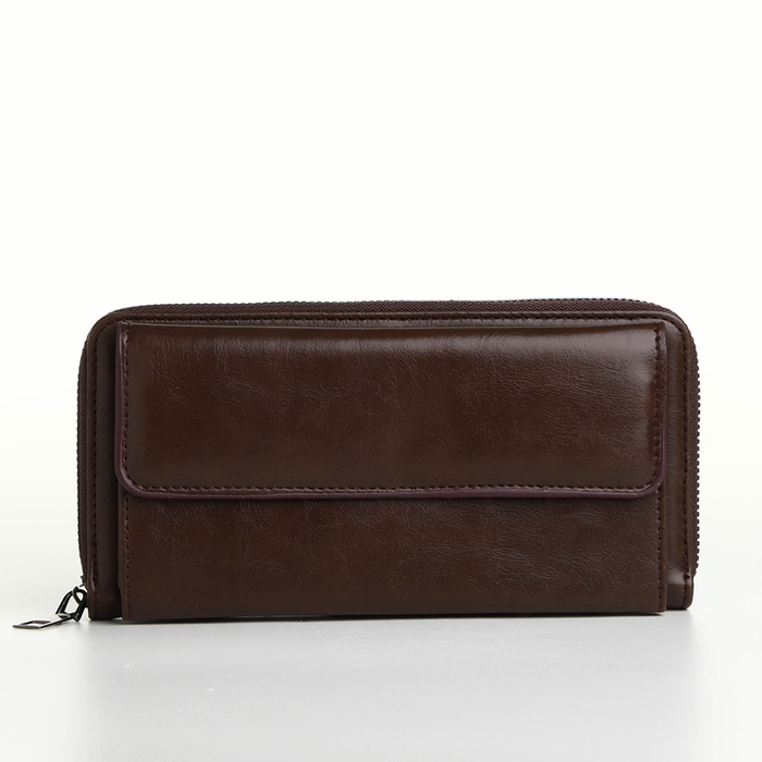 Портмоне мужское на молнии, отдел для карт, монет, цвет коричневый Портмоне мужское на молнии, отдел для карт, монет, цвет коричневый