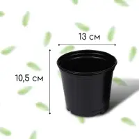 Горшок для рассады, 1 л, d = 13 см, h = 10,5 см, чёрный, Greengo Горшок для рассады, 1 л, d = 13 см, h = 10,5 см, чёрный, Greengo