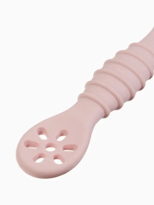 Ложка детская для прикорма, силикон, набор 3 шт., розовый M&B