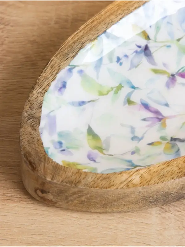 Блюдо в форме рыбки &laquo;Оттенки сирени&raquo;, 25.5&times;10&times;2 см, дерево манго