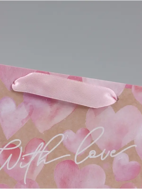 Пакет подарочный крафтовый, упаковка, &laquo;With love&raquo;, S 15&times;12&times;5.5 см