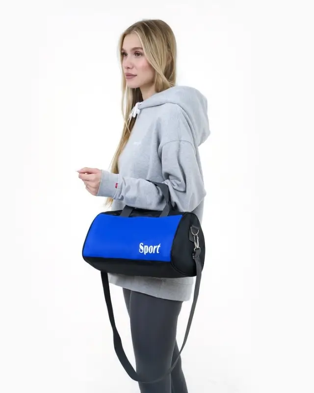 Сумка спортивная, на молнии, длинный ремень, маленький размер, чёрная