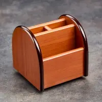 Органайзер 4 секции, на вращающейся подставке, под бук, 12&times;12&times;12 см