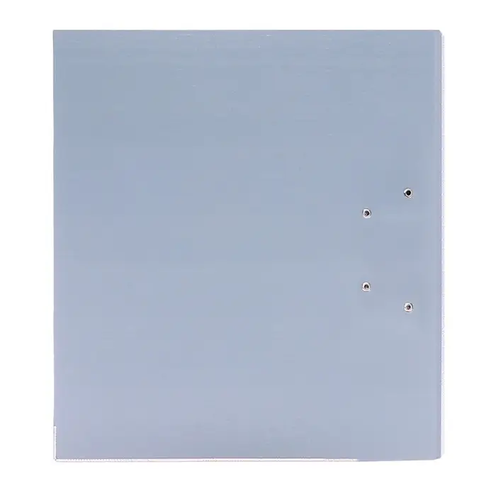 Папка-регистратор А4, 75 мм, ПВХ, металлическая окантовка, карман на корешок, собранная, серая, МИКС