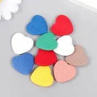 Набор бусин для рукоделия и плетения «Арт Узор. Ребристые сердца», 10 шт., акрил, 0.6×2.4×2.2 см, МИКС Набор бусин для рукоделия и плетения «Арт Узор. Ребристые сердца», 10 шт., акрил, 0.6×2.4×2.2 см, МИКС