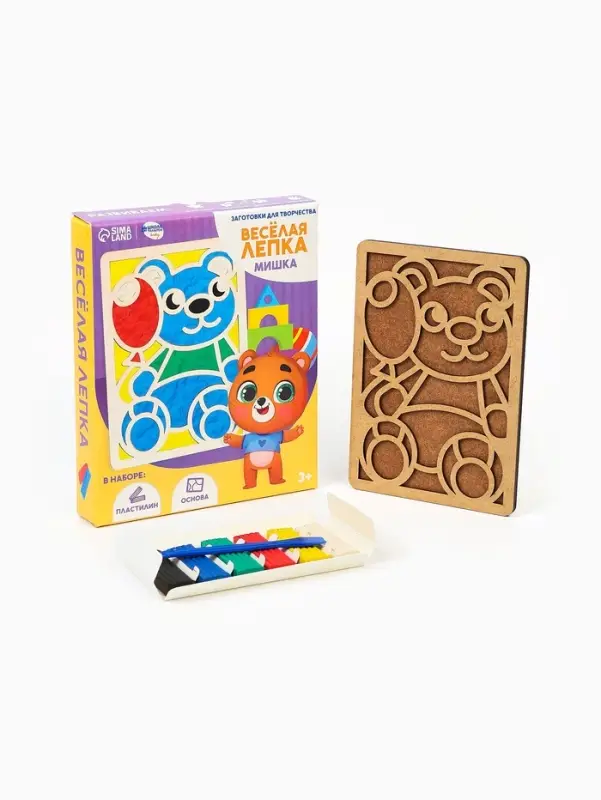 Картина пластилином &laquo;Мишка&raquo;, 21&times;15 см, набор для творчества