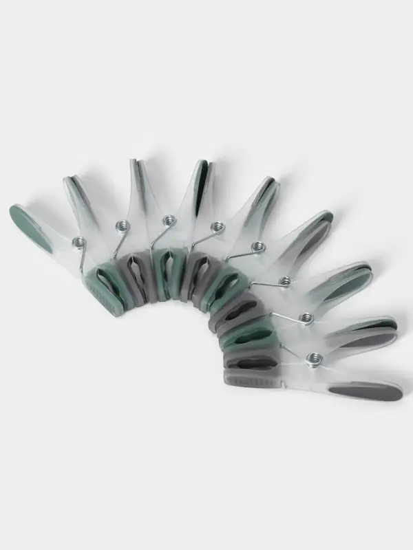 Набор прищепок бельевых Доляна, 20 шт., пластик, 8.4&times;1.6 см, серо-зелёный