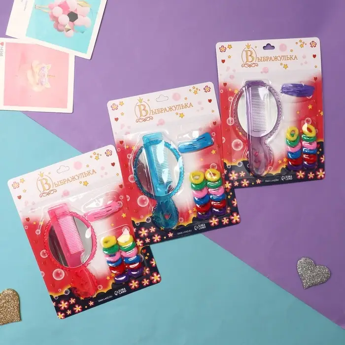 Набор для волос Набор для волос "Маленький ангел" (2 невидимки, 12 резинок, 1 зеркало, 1 расчёска)