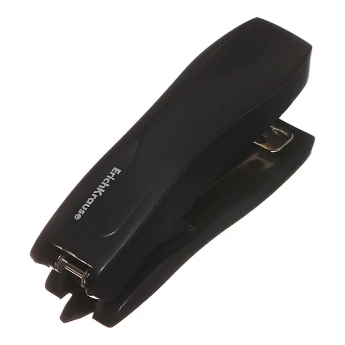 Степлер канцелярский № 10, ErichKrause Elegance, до 20 листов, встроенный антистеплер, черный