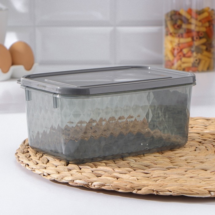 Контейнер для заморозки и хранения продуктов «Кристалл», 1,3 л, 18×12,5×8 см, цвет черный