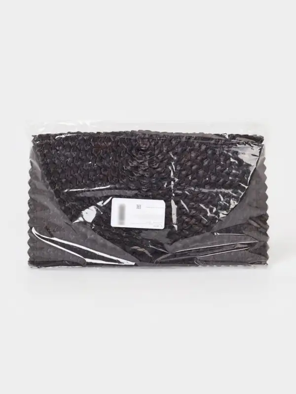 Сумка клатч плетёная из пальмового листа, 28&times;16&times;2 см, чёрная