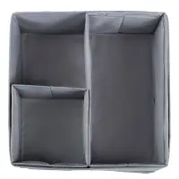 VETTA Короба без крышки, набор 3 шт., 28х28х12см, 28х14х12см, 14х14х12см, полиэстер, серый