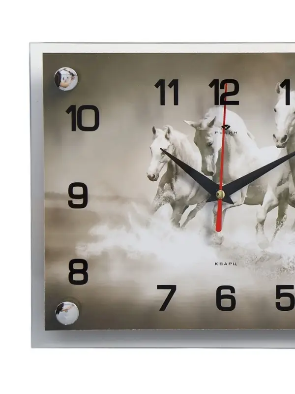 Часы настенные, интерьерные &laquo;Тройка лошадей&raquo;, бесшумные, 20&times;26 см