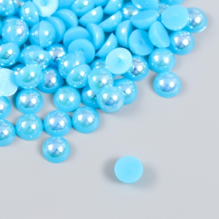 Декор для творчества пластик Декор для творчества пластик "Половинки бусин. Голубой" 20 гр 0,8х0,8 см
