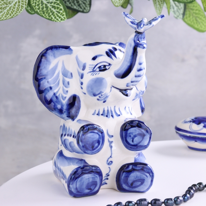 Копилка Копилка "Слоник", 14 х 17 см, гжель