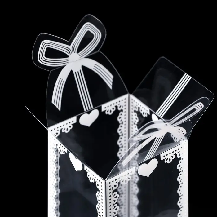 Складная прозрачная коробка из PVC, для упаковки подарков, 6×6×10.5 см
