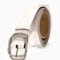 Ремень жен 06-01-02-01, Июнь2504, 3,2*0,3*110 см, без винта, пряж металл, 1 прокол, белый