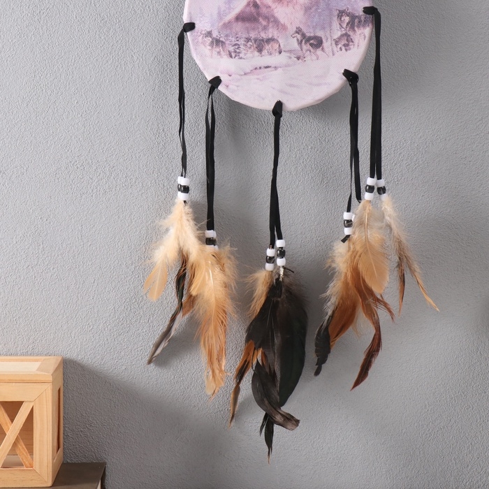 Ловец снов 2 Ловец снов 2 "Стая волков на снегу" круг d=16 см