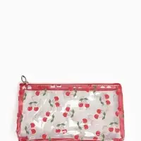 Косметичка женская Cherries, для бассейна, прямоугольная, прозрачная