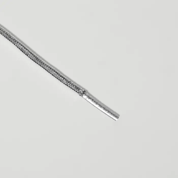 Шнурки для обуви, пара, круглые, d=4 мм, 120 см, серебристые