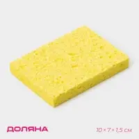 Губка для посуды целлюлозная Доляна, 10×1.5×7 см