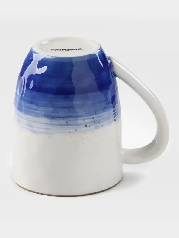 Кружка Доляна &laquo;Космос&raquo;, 400 мл, фарфор, белая, синяя