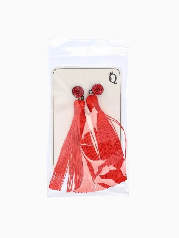 Серьги &laquo;Кисти&raquo;, гармония, красные, L кисти 8.5 см