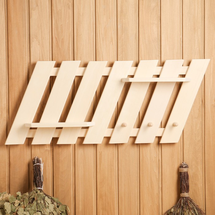 Полка вешалка Полка вешалка "Зебра", 3 крючка, 85×34×11 см