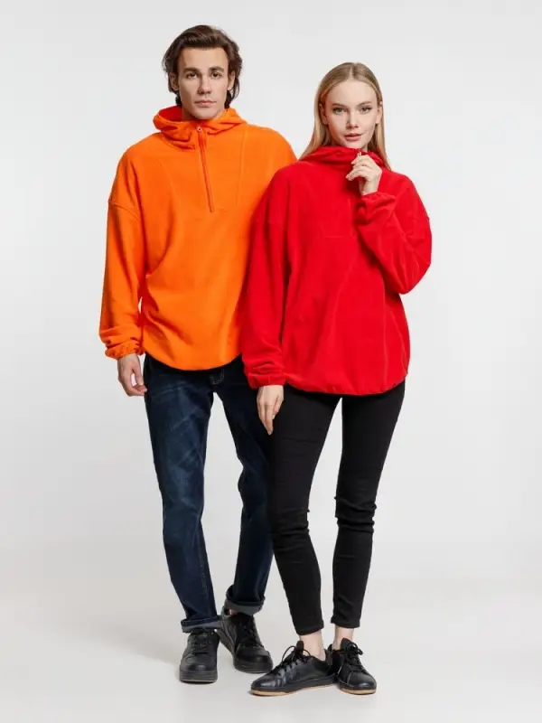 Анорак флисовый унисекс Fliska, оранжевый, размер M/L Анорак флисовый унисекс Fliska, оранжевый, размер M/L