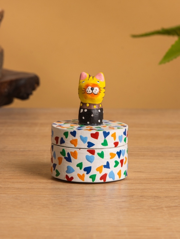 Сувенирная шкатулка «Котик», 4.5×4.5×6.5 см, дерево, разноцветная Сувенирная шкатулка «Котик», 4.5×4.5×6.5 см, дерево, разноцветная