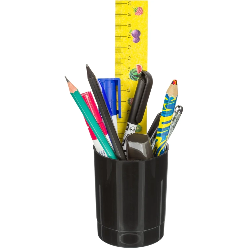 Подставка-стакан ручек и карандашей Офис черный ОФ777АЕ