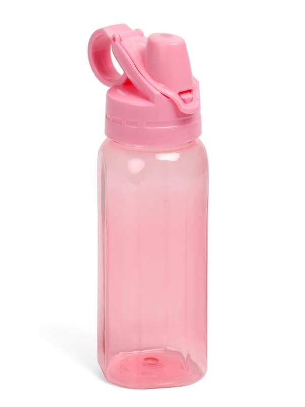 Бутылка для воды спортивная прозрачная, 450 мл, 20 х 8 см, розовая Бутылка для воды спортивная прозрачная, 450 мл, 20 х 8 см, розовая