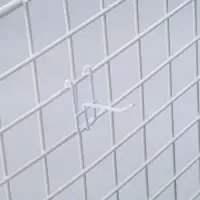 Крючок на сетку одинарный, d=3 мм, L=6 см, белый