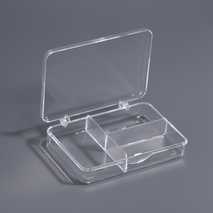 Органайзер для декора, 3 секции, 11.2&times;8&times;2.2 см, прозрачный