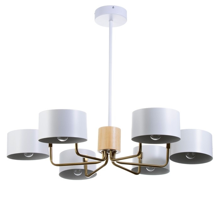 Люстра Люстра "Бриско" 6хЕ27 40Вт бело-золотой 90х90х55 см BayerLux